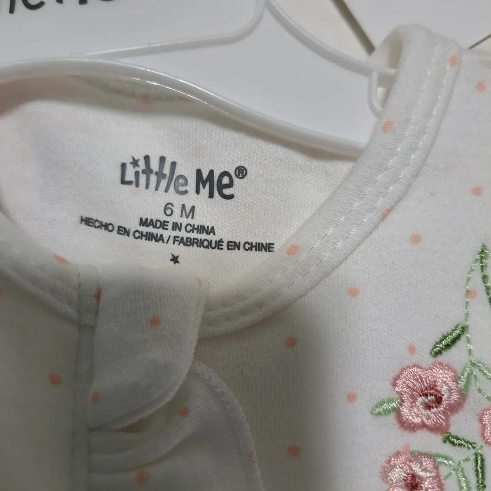 Little Me White and Pink Polka Dot Outfit